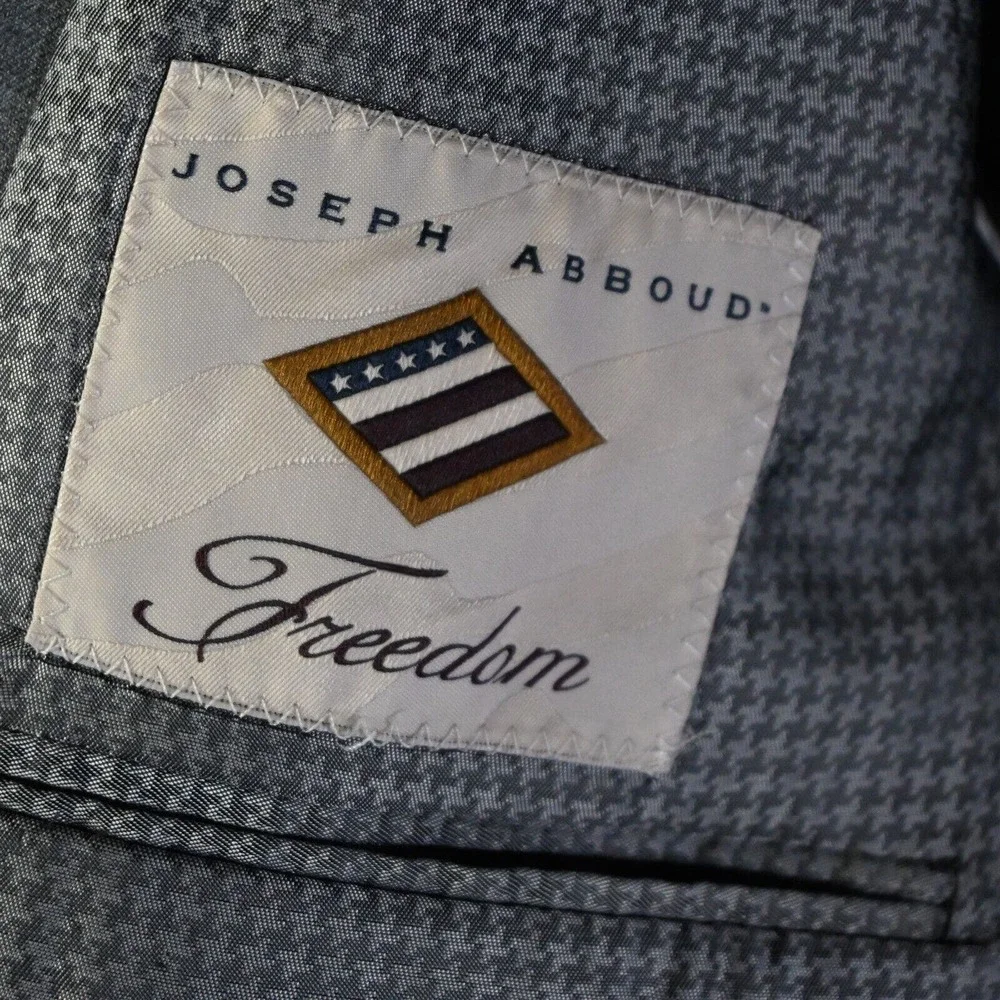 Joseph Abboud 44R Gray Freedom USA Made 2 Button‎ Blazer Jacket Sport Coat_7
